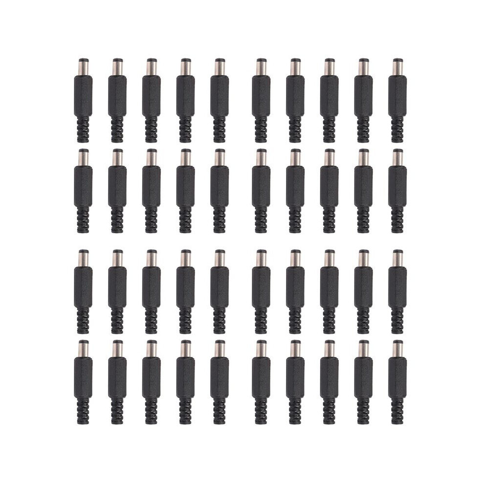 40Pcs 5.5X2.1mm Male Solder Dc Barrel Tip Plug Jack Straight Connectors For Dc Power Supply Led Lights Switch Black 4712654821882
