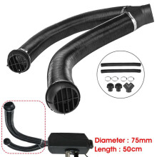 2X, 75mm Car Auto Heater Pipe Duct Y Piece Warm Air Outlet Vent Hose Clips Set for Parking Heater Webasto Eberspacher