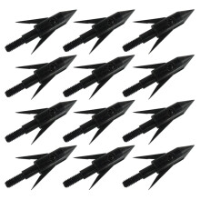12Pcs Fishing Arrowheads Screw-on Points 150 Grain Black Bowfishing Screw Tips Broadheads for Fishing Arrow Compound Bow, Crossbow and Recurve Bow