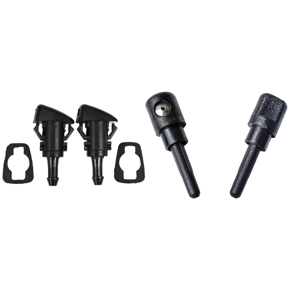 2Pcs Car Front Windshield Wiper Water Spray Nozzle & 2 Pcs Rear Windshield Washer Nozzle Water Sprayer 4714253876270