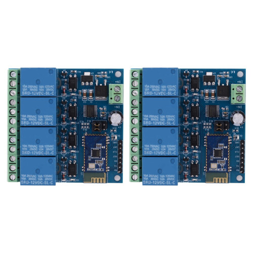 2X 12V 4CH Remote Control   Relay Module for Android Mobile Motor LED Light DIY Electronic Kit
