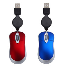 2Pcs USB Wired Mouse Cable Tiny Mouse 1600 DPI Optical Compact Travel Mice for Windows 98 2000 XP Vista Ve, Red & Blue