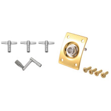 4 Pack Drum Tuning Key with Continuous Motion Speed Key Percussion & 1x Square Style Jack Plate Guitar Bass Jack