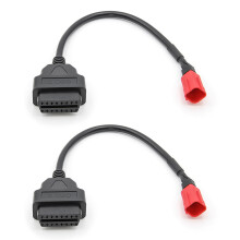 2X 6 to 16 Pin Motorcycle OBD Adaptors OBD2 Diagnostic Cable Extension Connectors for Honda Yamaha Suzuki BENELLI