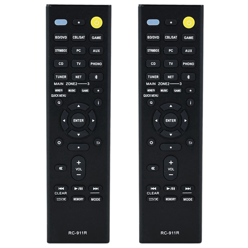2X Rc-911R For Onkyo Av Power Amplifier Remote Control Tx-Rz810 Tx-Nr575e Black 6133165940172