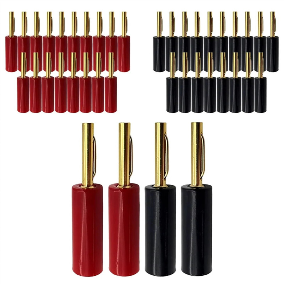 8/40Pcs 4Mm Plated Banana Connector Speaker No Welding Horn For Audio Video Cable Adapter(8 Black) Gold/Black 9189345688799