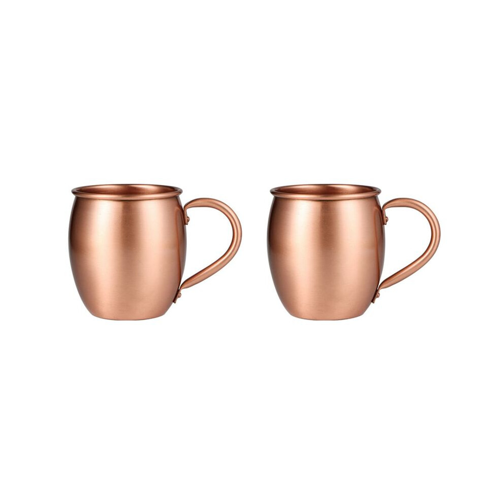 Golden 2X 530Ml 100% Pure Copper Mug Moscow Mule Mug Drum Cup Cocktail Cup Pure Copper Mug Restaurant Bar Cold Drink Cup, B