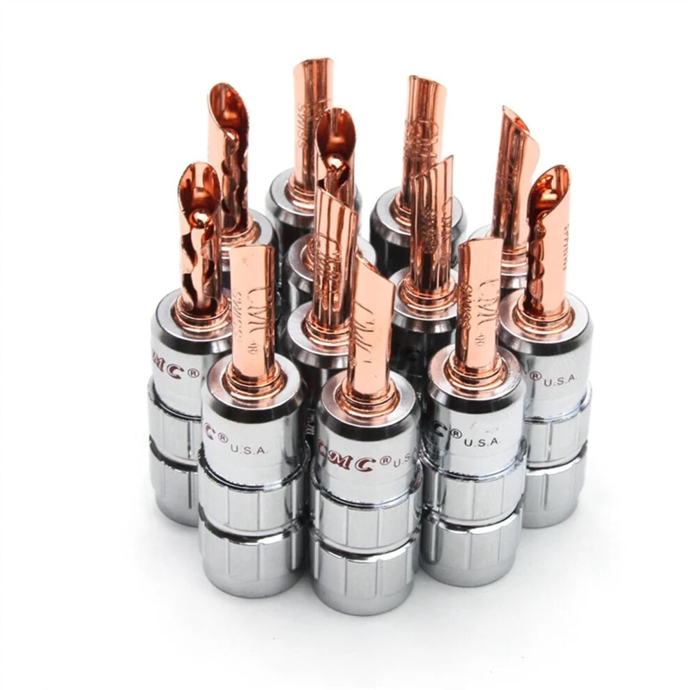 12/8/4Pcs Speaker Banana Connector No Soldering Copper Jack Male Screw Wire Adapter(12Pcs(6Sets)) 9189345688874