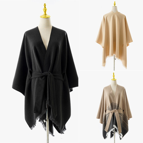 Châle doux et confortable, cape chaude et élégante,-Beige 2