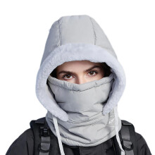 Chapeau de trappeur chaud unisexe Ushanka, cache-cou-Gris clair