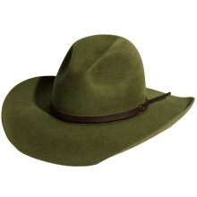 Chapeau haut de forme Homburg en laine exotique-Vert armée
