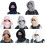 Chapeau chaud cache-cou masque Combo en peluche imperméable-Kaki 2