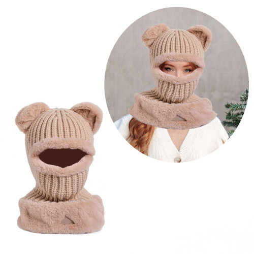 Chapeau d'oreille d'ours à la mode, tricoté-violet clair 2