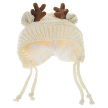 Chapeau de Noël en bois avec doublure blanche pour fête de-Beige