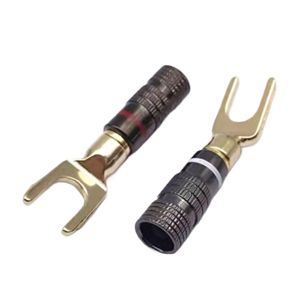 8 Pcs/Lot 4Mm Banana Plugs Speaker/Amplifier Cable Connectors Spade Fork Y Type Banana Speaker Wire Audio Terminal, Gray 9365049372435
