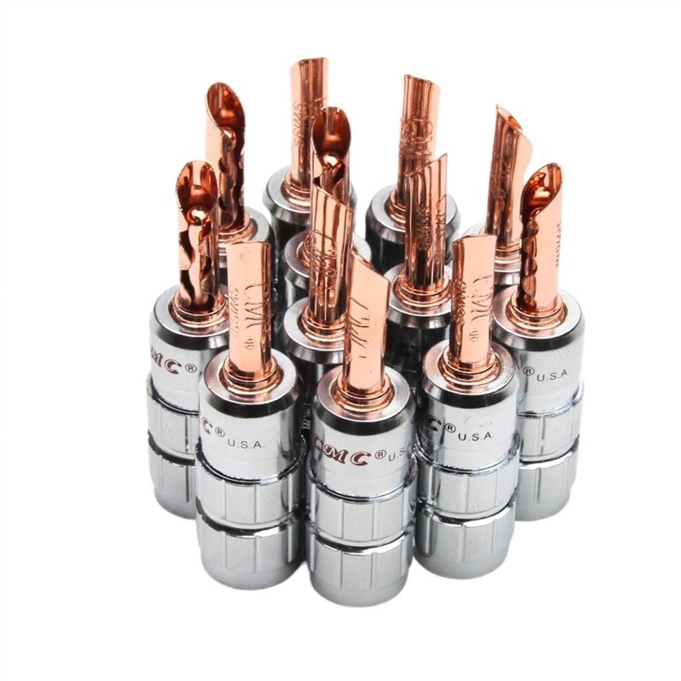 12/8/4Pcs Speaker Banana Plug Connector No Soldering Copper Jack Male Plug Screw Wire Adapter (Color : 4Pcs(2Sets)) 9412369425898