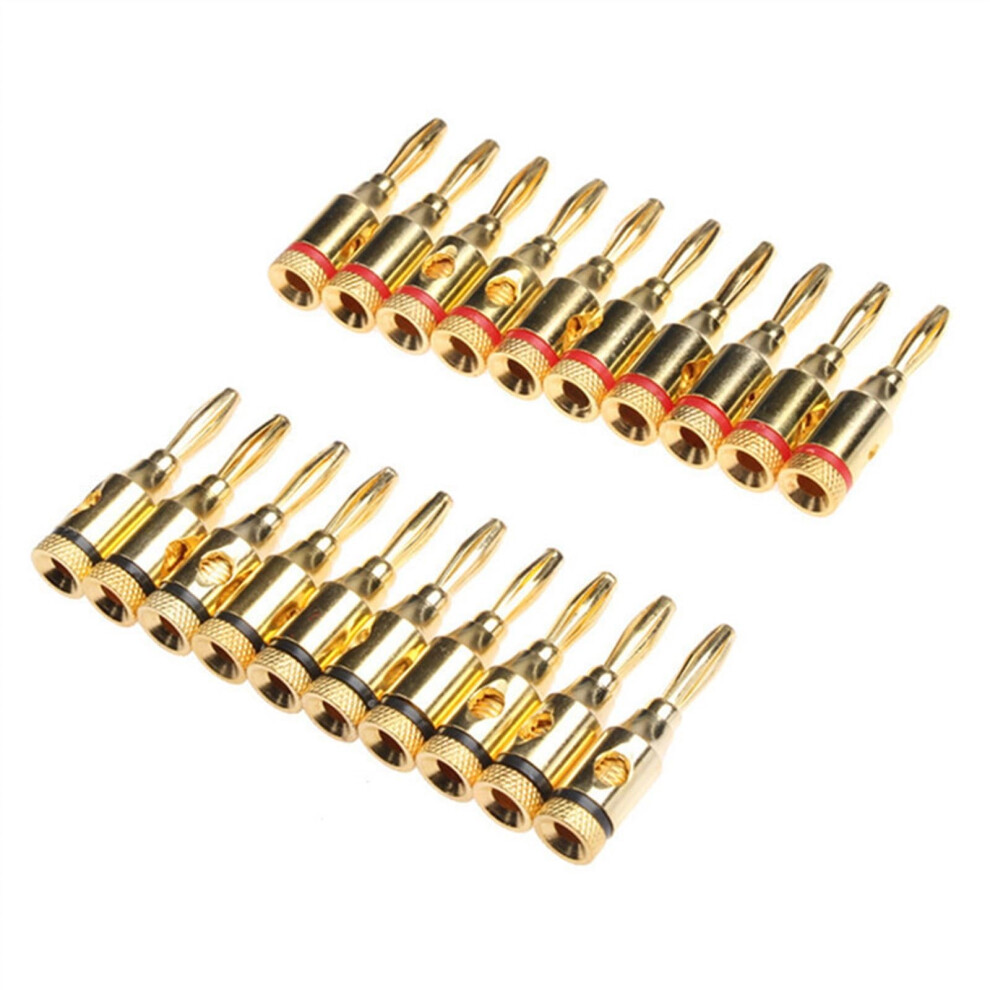 20PCS Gold Plated 4mm Banana Plugs for Musical Amplifier Speaker Adapter Audio Banana Wire Cable Connect Plug Connectors