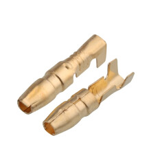 Xiaojiang Store 20/50/100/200/500 Pcs Round Tinned Copper Crimp Golden Terminal Connector DJ211-4A DJ222-4A