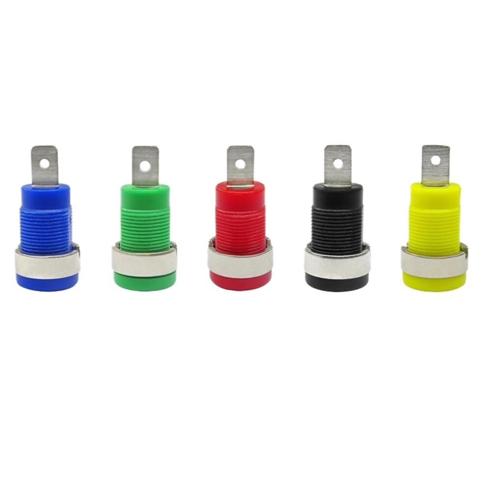 40Pcs 32A 4Mm 5 Colors Banana Socket Terminal Female Jack Panel Mount Socket Binding Post Wire Connector Insulated(40 Red) 9189345689451