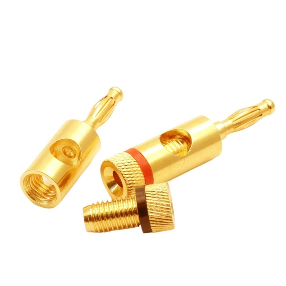 20Pcs/10Pairs Copper 4Mm Banana Male Plug Gold Plated Soldering Speaker Plug Audio Loudspeaker Amplifier Cable Wire Connector 9426802939415