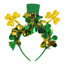 Colorful Shamrock Headband Great for-Top hat clover color