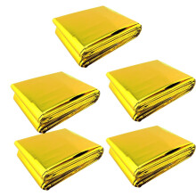 5 Pack Heavy Survival Blankets, Reusable Emergency Hiking Blankets for Outdoor Hiking and Camping 130x210cm Ref: 5362