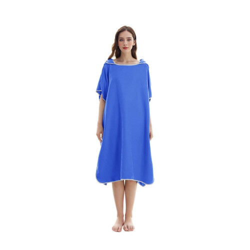 Microfibre Changing Poncho for Swimming and Surfing, Quick Drying, blue