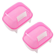 2x Rosa-Weißer Badesand für kleine Hamster, Käfig, Haustierbad, 10 x 7 x 7 cm