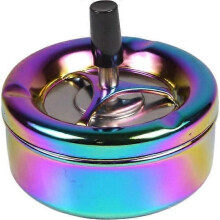 Drehbarer Aschenbecher im Regenbogen-Design, farbenfroh, 11 cm Durchmesser