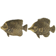 Schreibtisch-Fischfigur aus Kupfer, Sammlerstück, Bürodekoration, Fischform, 5,00 x 3,50 x 0,80 cm, 2 Stück