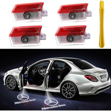 Stück LED-Türprojektoren mit Logo für Mercedes-Benz Klassen W166, W176, A, B, C, E, AMG, GL, GLE, GLS