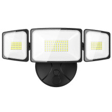 Onfor 60W Flutlichtstrahler, 6000 lm Helligkeit, Sicherheitsleuchten mit Schaltersteuerung, 3 verstellbare Leuchtenköpfe