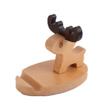 Handyhalter aus Holz, Hirschmotiv, origineller Schreibtisch-Handyhalter, Tischdekoration