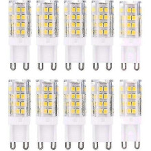 10er-Pack G9 LED-Lampen, 5 W, warmweiß (3000 K), entspricht 40 W Halogenlampen, 420 Lumen, nicht dimmbar