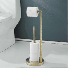 Freistehender Toilettenpapierhalter aus Edelstahl 304, gebürstetes Gold