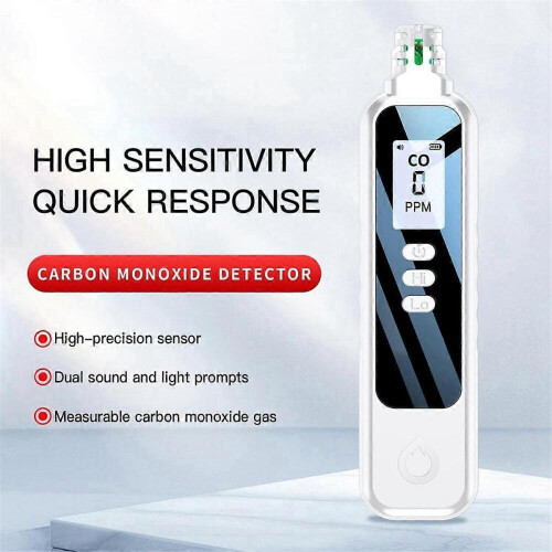 Detectores de monóxido de carbono com visor LCD e 2 pilhas AAA (branco) 1