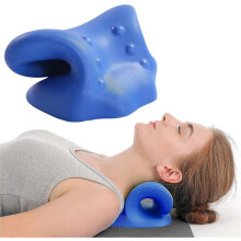 Ergonomisches Nackenkissen – Orthopädisches Nackenstützkissen zur Traktion, Nackenkissen zur Linderung von Nackenschmerzen (Blau)