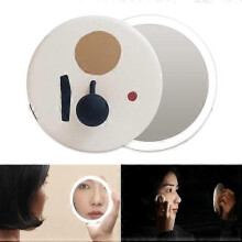 Handspiegel voor make-up voor meisjes: compacte en draagbare oplaadbare LED-make-upspiegel