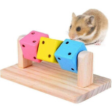 2025 Hamster-Kauspielzeug aus Holz, Plattform, Backentierspielzeug, Intelligenztraining, farbiges Holzmodell