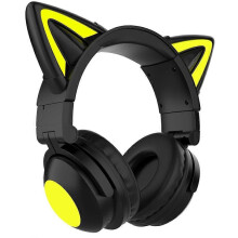 Bluetooth-Kopfhörer in Katzenohrform, Ohrhörer mit eingebautem Mikrofon, faltbar, kabelloser On-Ear-Kopfhörer für