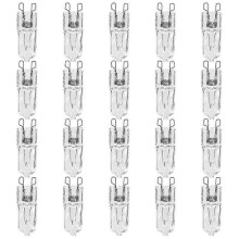 20 Stück G9-Halogenlampen, 25 W klare Halogenlampen, dimmbar, 2800 K G9-Halogenlampen