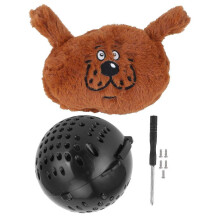 Interaktives Plüschtier in Hundeform – Schüttelt, quietscht und kichert – Hüpfspielzeug mit Cartoon-Motiv – Braun – Batterielos