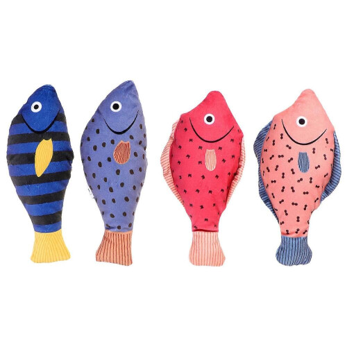 Katzenplüschtier in Fischform, 4er-Set