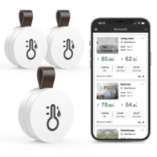 Bluetooth-Thermometer-Hygrometer, kabelloses Mini-Thermohygrometer mit intelligenter Sensor-App, Datenlogger und Datenexportfunktion für das