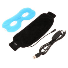 USB-Dampfheizende Augenmaske, Schlafmaske zur Linderung von Stress, müden und trockenen Augen, Schwarz