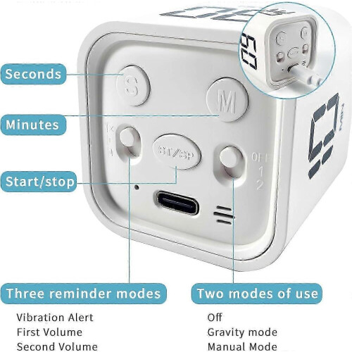 Pomodoro-Timer-Würfel, akustische und Vibrationsalarme 2