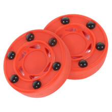 2pcs Puck Soft Roller Street Hockey Ball Hockey Game Supplies Green Training Practice Hockey Ball for Practicing Red Nylon