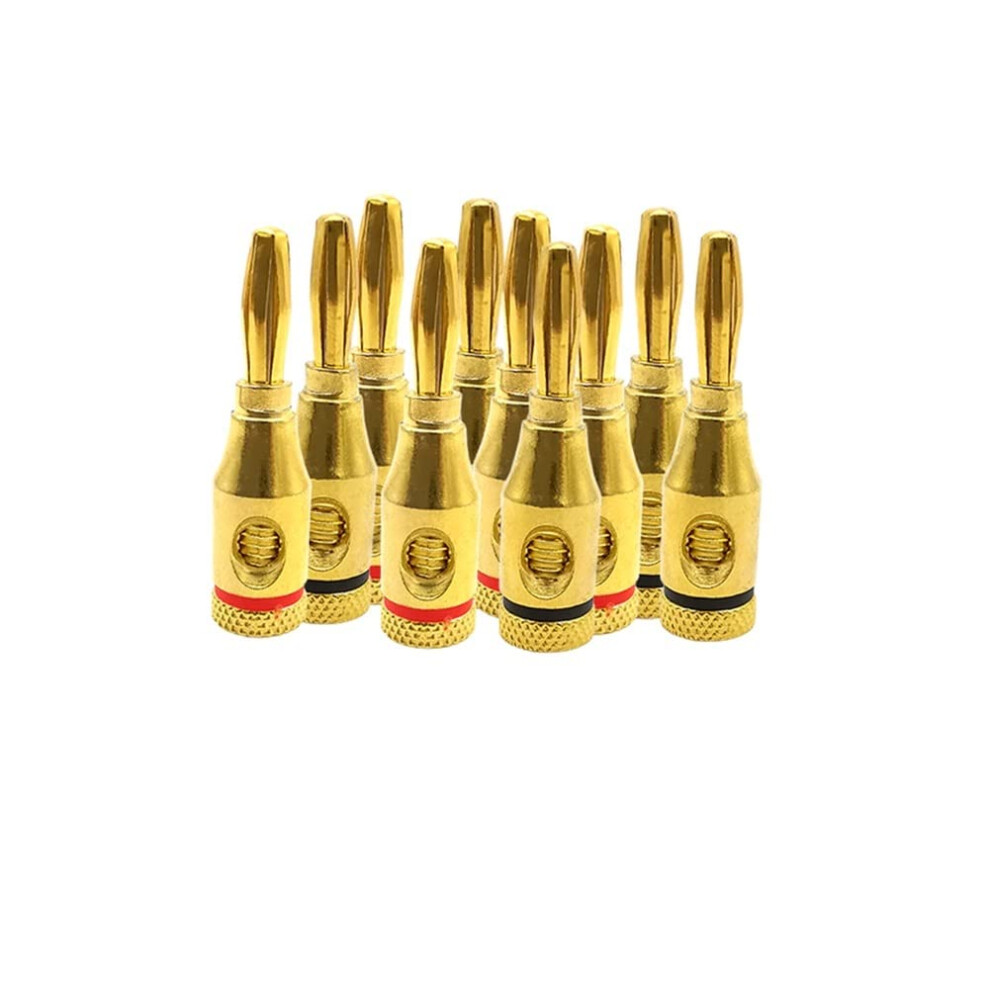 Speaker Connector 2Pair -Plated 4Mm Cable Wire 4Mm Banana Plugs Gold/Black/Red 9365049375627