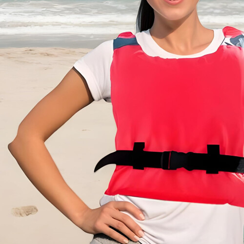 Life jacket for adults  Light flotation aid with reflective stripes  adjustable closure 1