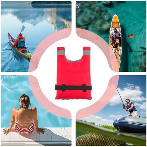 Life jacket for adults  Light flotation aid with reflective stripes  adjustable closure 2